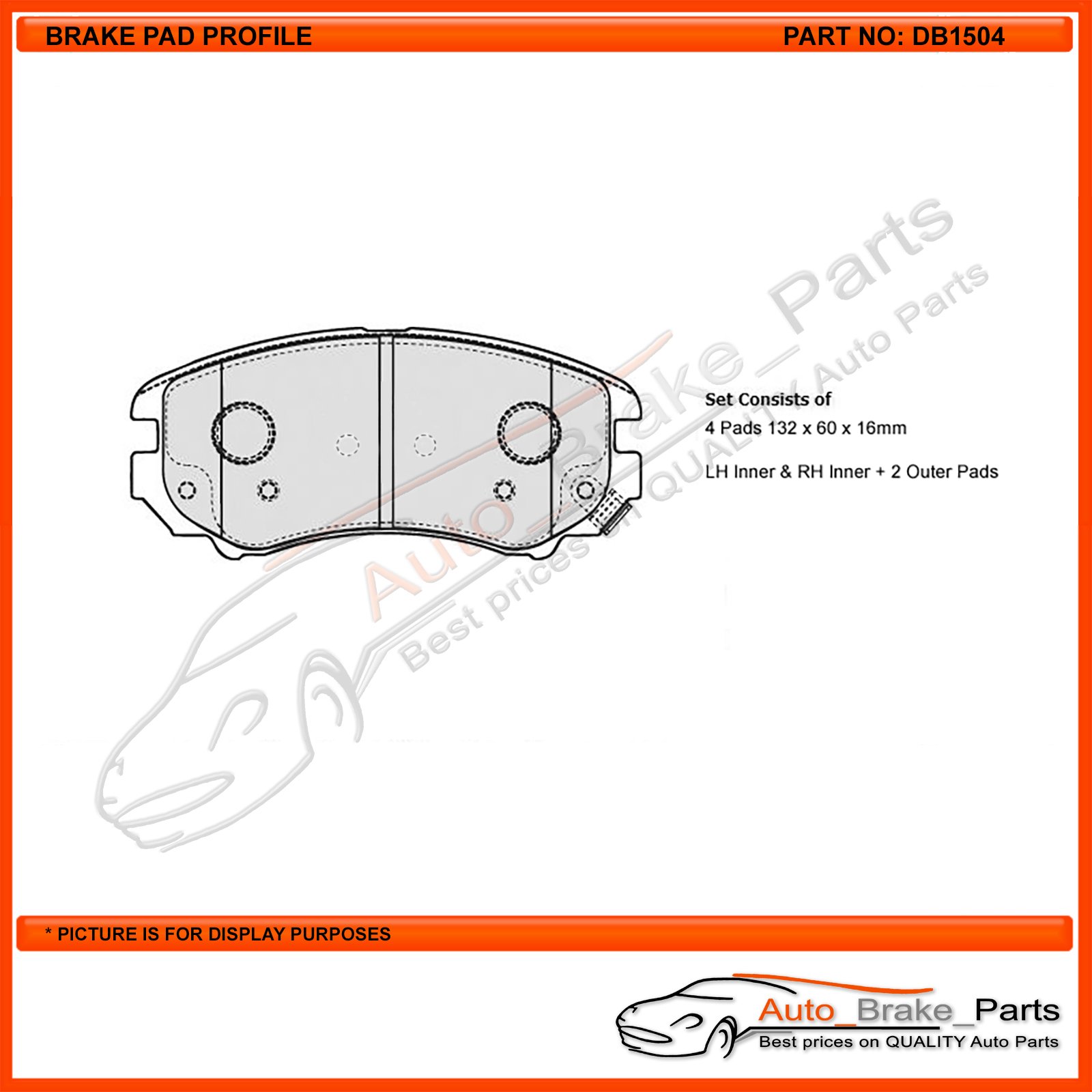 Auto Brake Parts Protex Ultra Front Brake Pads For Hyundai Elantra Hd