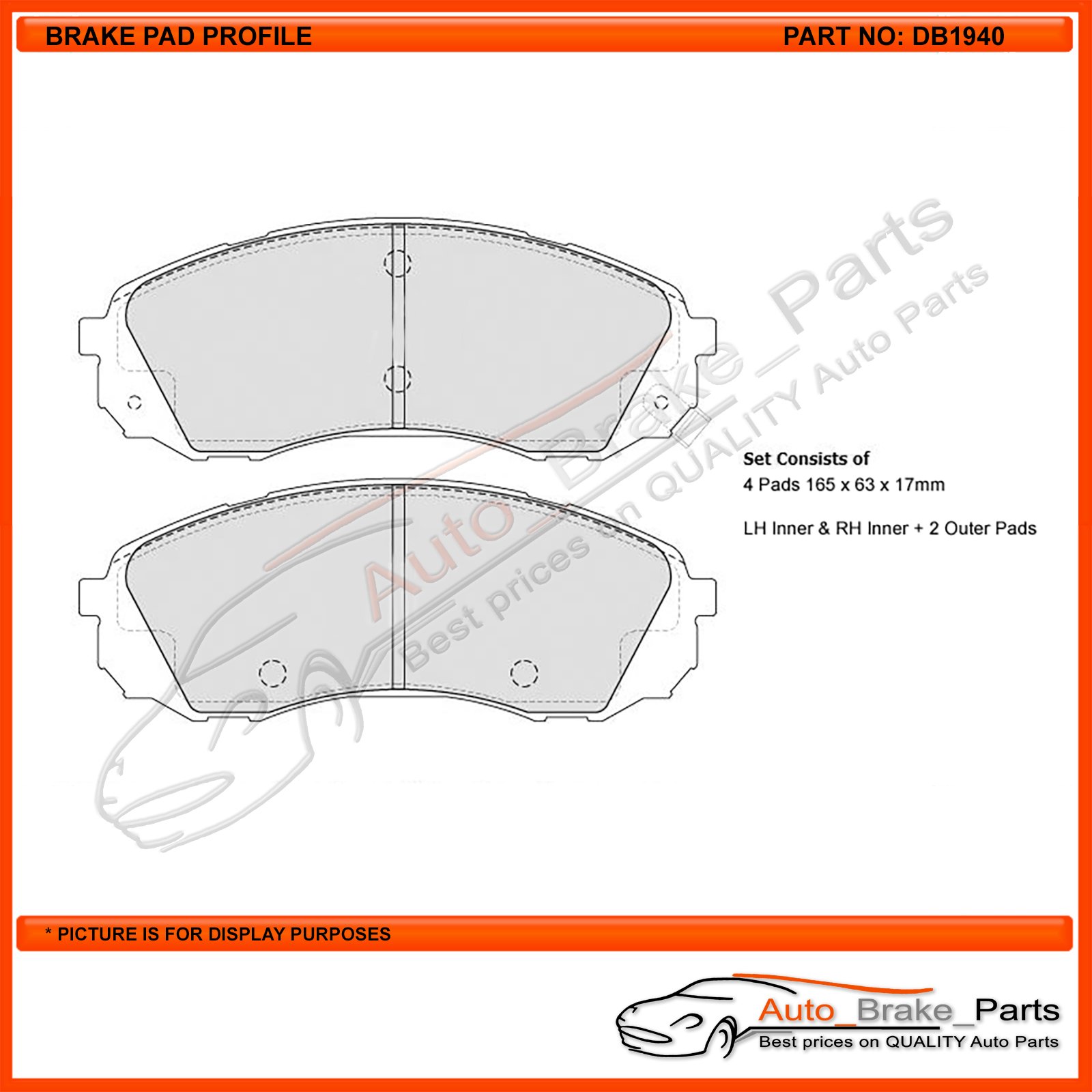 Auto Brake Parts Protex Ultra Front Brake Pads For Kia Grand Carnival Vq